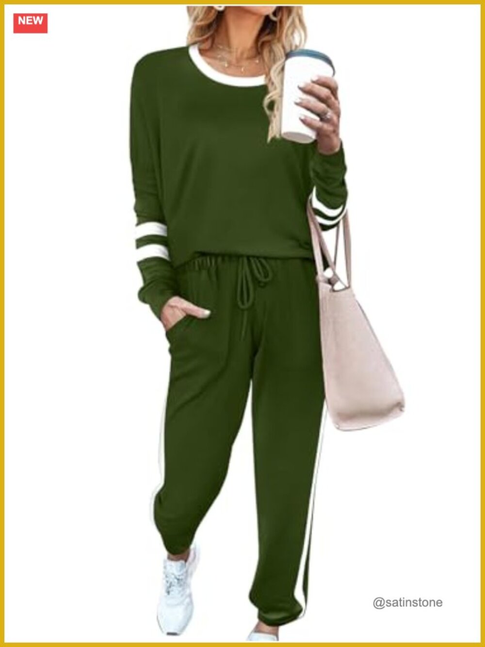 Women 2 Piece Lounge Set Polyester Spandex Jogger Pajama Set